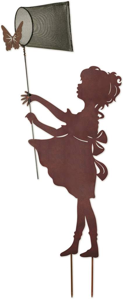 Silhouette Girl stake 34″ with butterfly