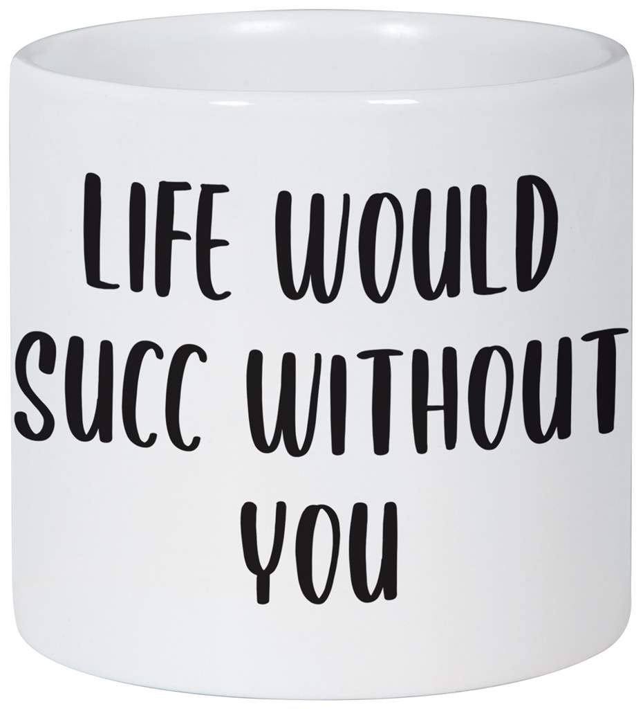 Life would succ without you – ceramic planter